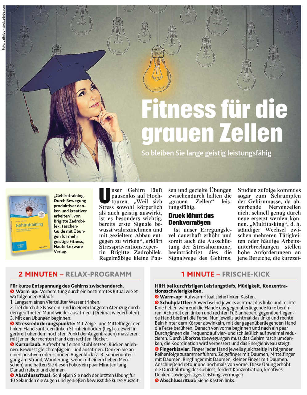 Buch Gehirntraining von Stresscoach Brigitte Zadrobilek Buch Gehirntraining von Stresscoach Brigitte Zadrobilek