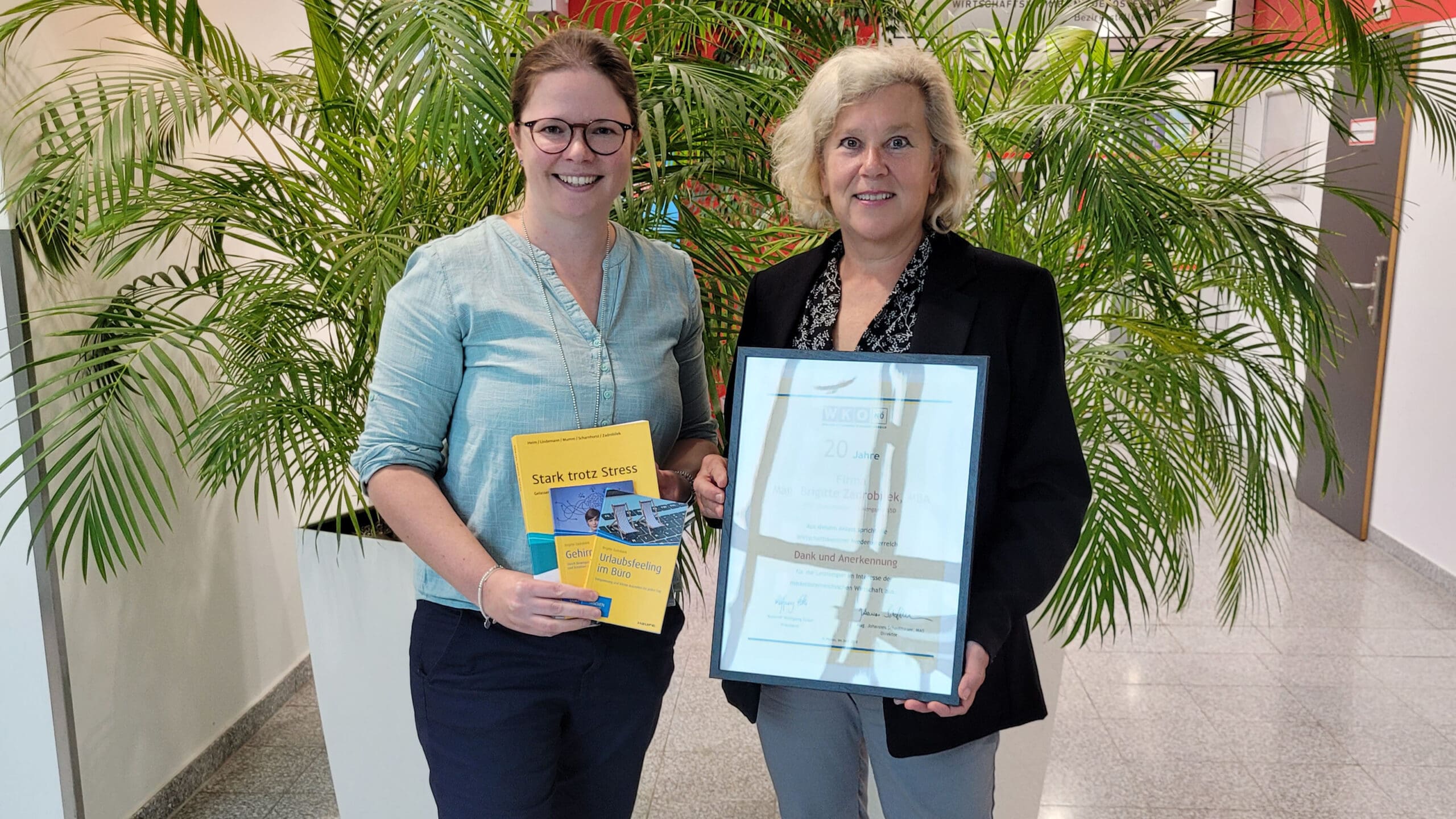 Stresscoach Brigitte Zadrobilek feiert ihr 20jähriges Firmenjubiläum